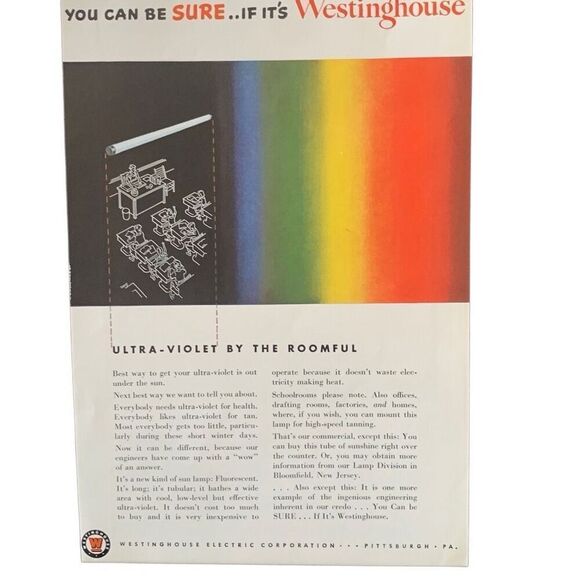 Vintage 1950 Westinghouse Ultra Violet by The Roomful Ad Advertisement - Picture 4 of 4